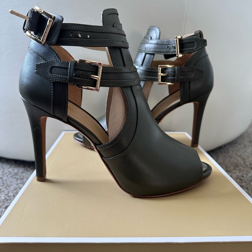 MICHAEL Michael Kors olive green Strappy Heels